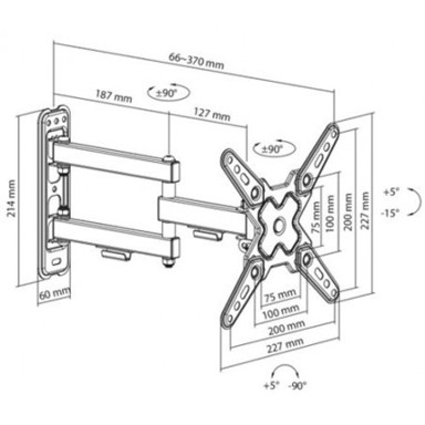 SBOX Nosač za dva monitora s dvostrukom rukom, 13–43", do 20 kg
